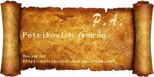Petrikovich András névjegykártya